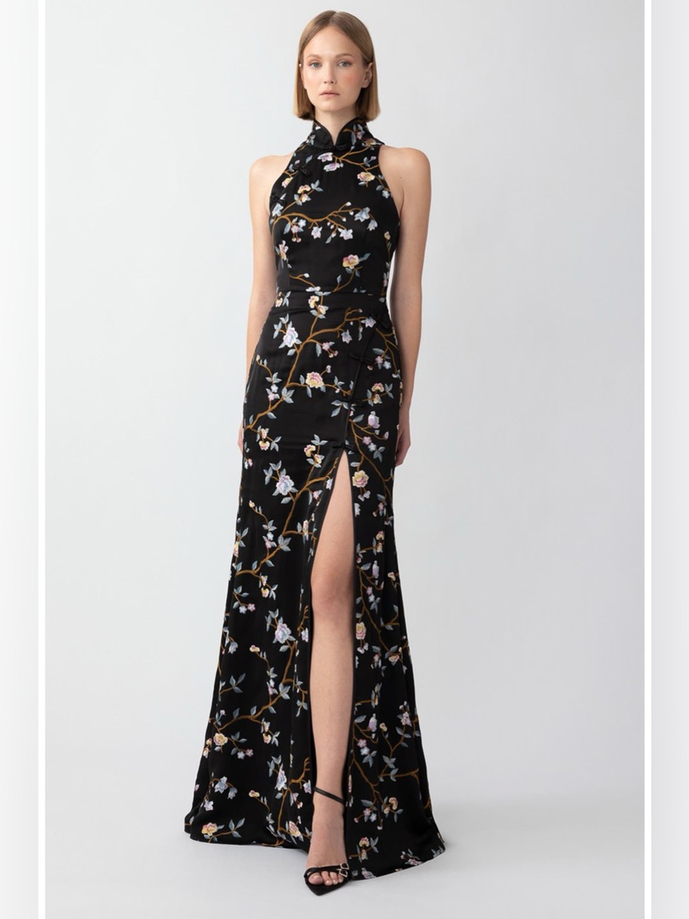 SAU LEE Ariana Floral Embroidered Gown Size 8